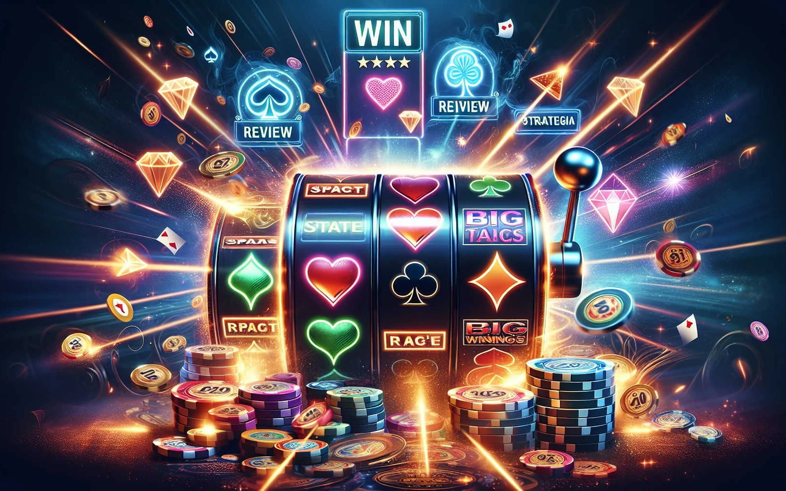 Layar slot video dengan reel, simbol khusus, dan latar permainan